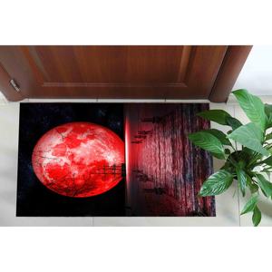 Alfombra con Paisaje Marino, Alfombra Grande con Luna Roja, Alfombra con Paisaje Lunar, Alfombra de Luna Llena, Alfombra Estampada, Alfombra Suave No Tejida - Product Image 5