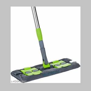 Serpillère rotative Anax en microfibre et mélange de coton, avec manche en acier inoxydable, extrémité bouclée, tête détachable et réglable, serpillère sèche, vert, Inde - Product Image 6