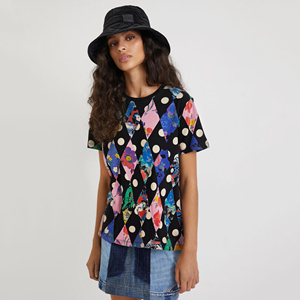 Camisetas de algodón antibolitas para mujer 2024, diseño personalizado, XL estilo informal, decoración de logotipo con estampado de punto de alta calidad, venta al por mayor - Product Image 2