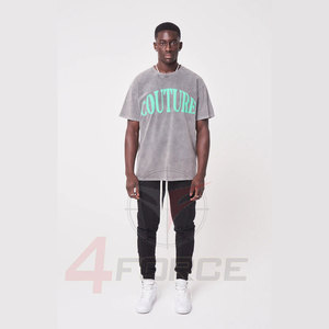 T-shirts surdimensionnés de haute qualité pour hommes Logo personnalisé Streetwear Design graphique Jersey de coton lourd Jersey lavé - Product Image 4