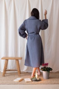 Women's 100% Cotton Shawl Collar <b>Waffle</b> Yarn Dyed Lightweight Quick-Dry <b>Bathrobe</b> - Product Image 2