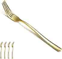 Fourchette à dessert en métal table dîner utiliser une fourchette en laiton doré massif pour les pâtes de restaurant et le dessert et le gâteau fourchette en laiton - Product Image 4