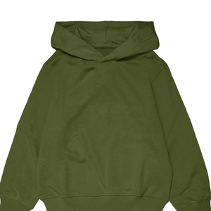 Sweat-shirt à capuche oversize vert olive en gros, unisexe, en molleton de coton, sweat-shirt à capuche décontracté d'hiver, streetwear, coupe ample, en solde - Product Image 4