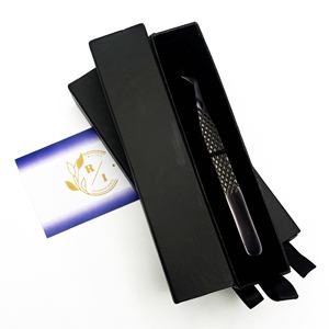 Pince à cils en acier inoxydable écologique avec bouts pointus Diamant Strong Grip Lash Extension Tool Plasma Black - Product Image 5