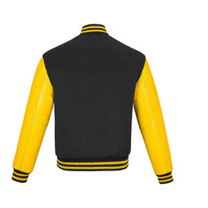 Venta al por mayor de chaquetas con logotipo de diseñador personalizado, chaqueta de béisbol informal, abrigo con letras, chaquetas universitarias unisex de algodón y poliéster - Product Image 4