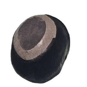 Toupet en cheveux humains Remy indiens de style Yaki Taz Hair BD, trame unique pour système capillaire pour hommes en dentelle - Product Image 1