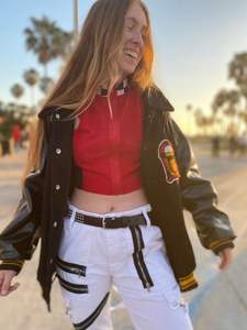 Veste de Baseball en laine avec broderie Chenille pour femme, manteau et veste de bombardier personnalisé - Product Image 2