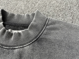 Sweat-shirt de qualité supérieure unisexe 500 Gsm Acid Wash Fleece Heavyweight Custom Logo 3d Embossed 100% Cotton Mens Sweatshirts - Product Image 6