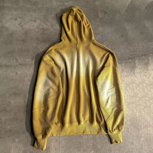 Sweat-shirts à capuche pour homme personnalisés, printemps 2025, effet délavé vintage, 100% coton, fermeture éclair, lavage à l'acide, gaufré, thermique, effet usé, sweat-shirt personnalisé - Product Image 4