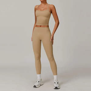 Meilleures ventes Ensemble de yoga léger pour femmes avec logo personnalisé Nouveau design Fermeture à manches longues avec cordon de serrage au prix de gros - Product Image 4