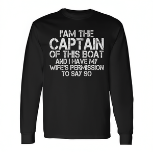 Camiseta de manga larga con diseño de capitán de barco, de algodón suave, divertida, para adultos, para todas las estaciones, camiseta promocional - Product Image 3