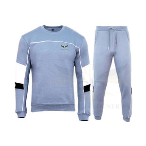 Ensembles de vêtements décontractés pour hommes de grande taille de haute qualité survêtement à motif respirant et solide à col rond meilleure vente écologique - Product Image 1