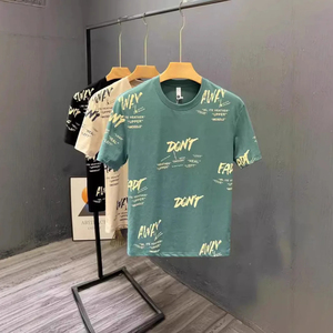 Camiseta de Verano Casual de Manga Corta para Hombre, Cuello Redondo, Algodón de Secado Rápido, Tejido Sólido, Corte Regular, Impresión por Sublimación, 320g - Product Image 4