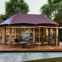 Tente de restaurant en acier commercial, structure de conteneur |   Unités de restauration et de café modulaires préfabriquées pour les stations balnéaires et l'hôtellerie