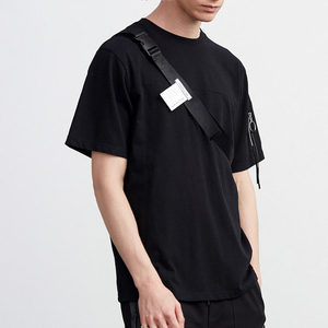เสื้อยืดสำหรับผู้ชายสีธรรมดาผ้าฝ้ายผสมโพลีเอสเตอร์ออกแบบแบรนด์ได้ตามต้องการส่งตรงจากโรงงาน - Product Image 1