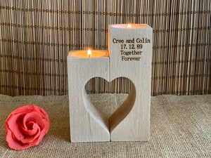 Handmade Personalized Engraved Wood Candle <b>Holder</b> Custom <b>Tealight</b> <b>Holder</b> Christmas Gift for Couple Custom Wood Home Decoration - Product Image 2