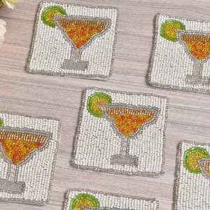 Sous-verres en perles de verre portables faits à la main-Sous-verres classiques avec support en polyester (4x4 pouces) pour les cadeaux d'église et religieux - Product Image 3