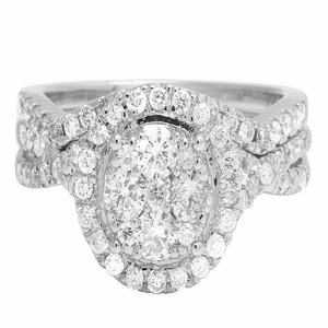 Ensemble de mariée Moissanite coupe ronde en argent 925 glacé bagues de fiançailles pour femmes cadeau de bijoux élégant - Product Image 6