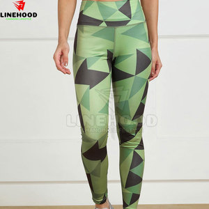 ชุดโยคะสำหรับผู้หญิงกางเกงเอวยางยืดลายพื้นกางเกงสไตล์เอวยางยืด - Product Image 2