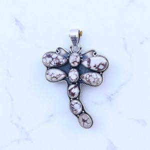 Superventas Plata de Ley 925 caballo salvaje jaspe pera colgante de piedras preciosas joyería fina cara pera corte Vintage colgantes regalo - Product Image 2