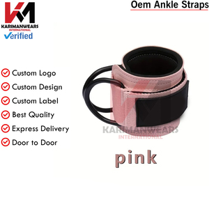 Sangles de cheville réglables respirantes rembourrées en coton à double anneau en D pour l'entraînement en salle de musculation, machines à câbles, unisexe - Product Image 2