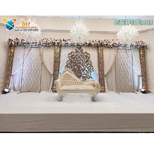 Escenario de recepción musulmán, Walima con paredes de vela, boda asiática, abierto, de compromiso con temática de bollwood - Product Image 1
