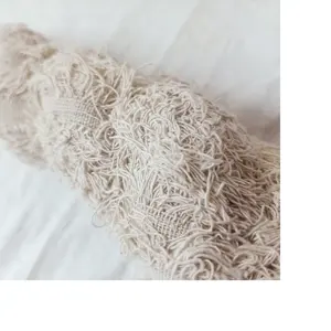 Cinta peluda de algodón natural sin lejía, madejas de 100 gramos, adecuado para hilo y artesanos de fibra para reventa - Product Image 1