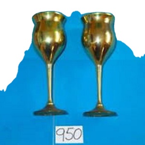 แก้วไวน์ทองเหลืองโบราณสลักลายทำมือ ถ้วยโลหะสำหรับดื่ม สไตล์โบราณ ของใช้ในบาร์ ของขวัญแต่งงาน ภาชนะบนโต๊ะอาหารสุดหรู - Product Image 2