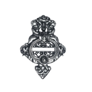 Poignée de porte en forme de statue d'homme en nickel gris métallisé, sonnette de porte - Product Image 6