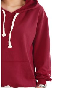 Sweat-shirt à capuche en molleton doux surdimensionné pour femme, couleur marron, chaud, décontracté, pour l'hiver, confortable, avec cordon de serrage et poche - Product Image 2