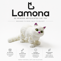 3D-Gedruckte Artikulierte Katze Bewegliche Fidget-Figur 12+ Unisex Öko-PLA Direkt vom Hersteller für Erwachsene