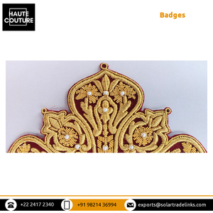 Fait à la main 14 cm personnaliser taille MASONIC REGALIA rouge et or Bullion Kora emblème patchs pour église prêtre vêtements et Robes - Product Image 6