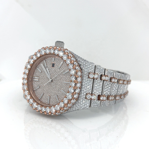 Reloj VVS Lab Diamond de lujo, relojes mecánicos personalizados de Hip Hop, reloj mecánico con banda de acero inoxidable de oro amarillo CVD - Product Image 2