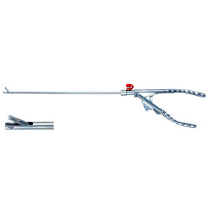 Porte-aiguille chirurgical laparoscopique manuel en argent de haute qualité, réutilisable pour la chirurgie générale, certifié CE Classe I - Product Image 4