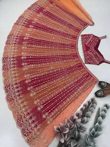 Diseñador Faux Georgette Lehenga Choli con bordado de lentejuelas y Dupatta suave Perfecto para bodas y fiestas - Product Image 3