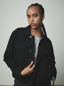 High Demand Quick Dry Black Women's Fuller Bust Fitted Denim Jacket Button <b>Fastening</b> Designed For Women For All Seasons Comfort - Product Image 5