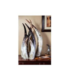 100% corne de paire de buffle naturelle avec support en bois vaisselle maison et fêtes décorer pièce corne de paire de buffle - Product Image 6