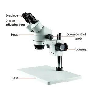 Grossissement 7X-45X Pièces de précision chromées en métal complet Jumelles de haute qualité <span class=keywords><strong>Microscope</strong></span> stéréo Fibre Textile Affichage HD - Product Image 2