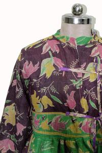 Vintage Kantha Jacket Gujarati Style Kedia <b>Dress</b> Vintage Patchwork Jacket for Women - Product Image 4