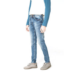 Vaqueros de cintura alta para hombre, vaqueros de ajuste Delgado elástico/aplastado de la India, ropa informal - Product Image 2