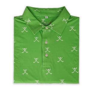 เสื้อกอล์ฟของผู้ชายสำหรับฤดูร้อนเสื้อ100% โพลีเอสเตอร์สีทึบพิมพ์ลายแบบกำหนดเองแขนสั้นสำหรับเสื้อยืดแห้งเร็ว - Product Image 5