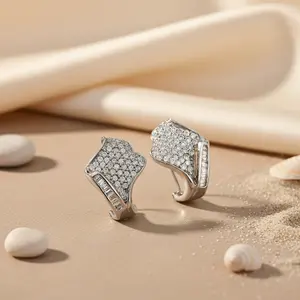 Boucles d'oreilles en cristal, argent, zircone cubique, pour un usage quotidien des femmes - Product Image 1