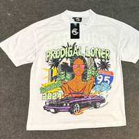 T-shirt graphique personnalisé pour homme 100% polyester style streetwear écologique respirant séchage rapide coupe ample adulte