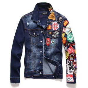 Chaqueta vaquera OEM para hombre al por mayor-Logotipo bordado personalizado, parche impreso azul lavado-Denim de alta calidad Nuevo diseño personalizado - Product Image 1