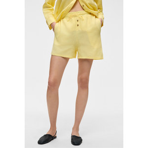 GRIMELANGE Dens Pantalones Cortos de Mujer 100% Algodón Muselina, Corte Cómodo, Abotonados al Frente y con Bolsillos - Product Image 2