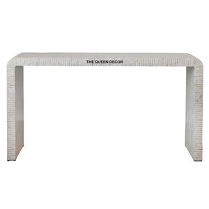 โต๊ะคอนโซลทำจากไม้ด้านบนสุดหรูโต๊ะโลหะฝังกระดูกโต๊ะคอนโซลทำจากผงเคลือบผงโต๊ะสำหรับบ้านโรงแรม - Product Image 6