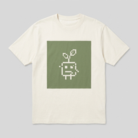 T-shirt en coton tricoté beige pour homme, imprimé pixel art, motif minimaliste, personnalisable OEM, haute qualité, léger, manches courtes