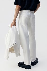 <b>Men's</b> Comfort & Everyday Wear Denim <b>White</b> Relaxed & Straight Fit Premium Quality 100% Cotton Jeans <b>Pant</b> @Wholesale Factory Price - Product Image 4