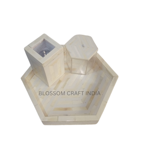 Premium Wood <b>Incense</b> <b>Burner</b> Set With Bone and Mother of Pearl Inlay Tray Ready to Ship Home Use Low Price Serving Trays - Product Image 3