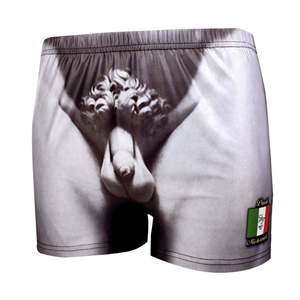Men's Michelangelo <b>Boxer</b> Shorts Breathable Knitted Fabric with Spandex Mid-and Low-Rise Sculptural Design with Logo on Waist - Product Image 1